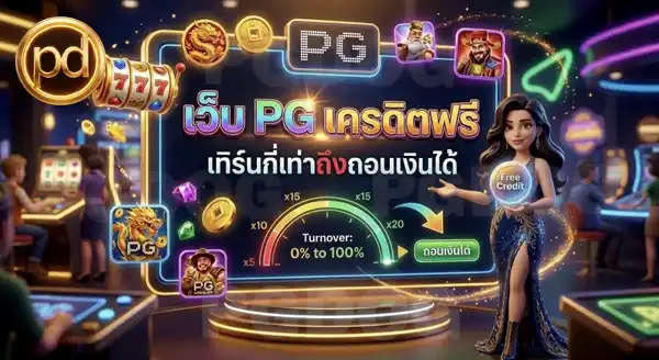 pg เครดิตฟรี เทิร์นกี่เท่าถึงถอนเงินได้