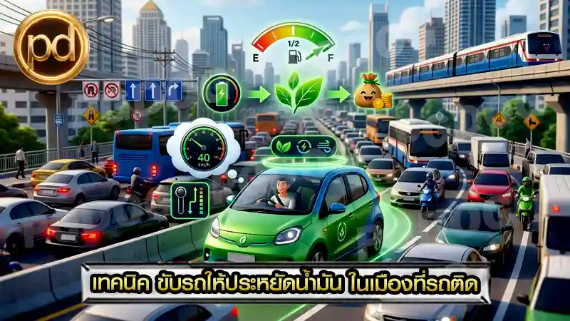 เทคนิค ขับรถให้ประหยัดน้ำมัน ในเมืองที่รถติด