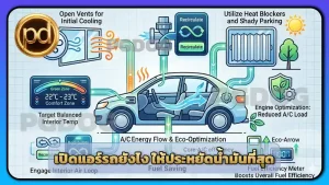 เปิดแอร์รถยังไง ให้ประหยัดน้ำมันที่สุด