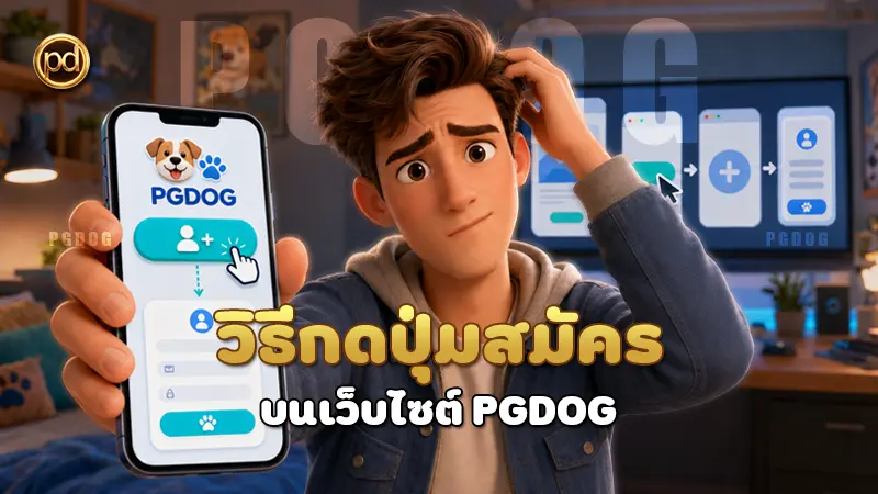วิธีกดปุ่มสมัคร บนเว็บไซต์ PGDOG