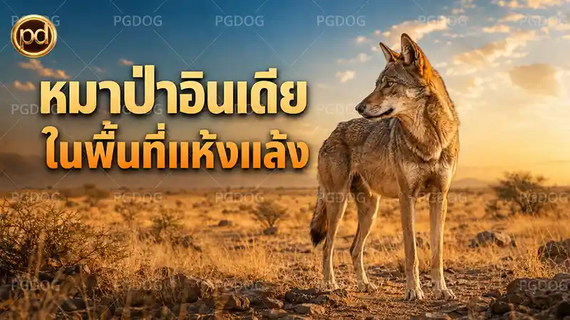 หมาป่าอินเดีย ในพื้นที่แห้งแล้ง