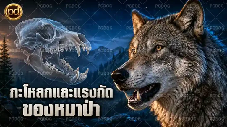 กะโหลกและแรงกัด ของหมาป่า