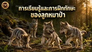 การเรียนรู้และการฝึกทักษะ ของลูกหมาป่า