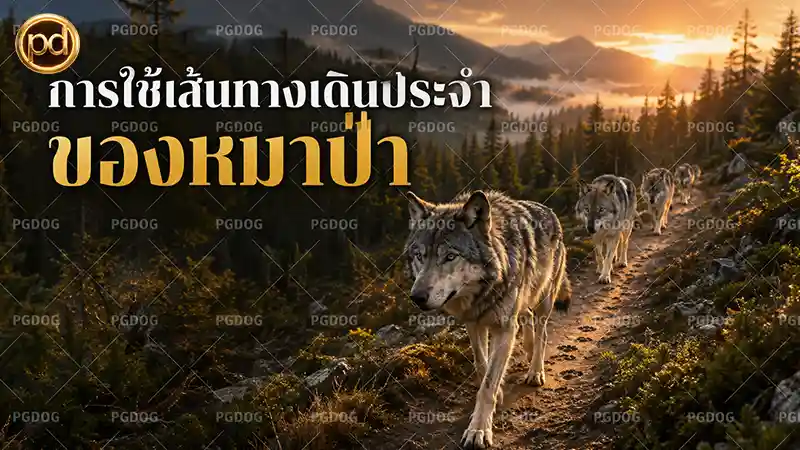 การใช้เส้นทางเดินประจำ ของหมาป่า