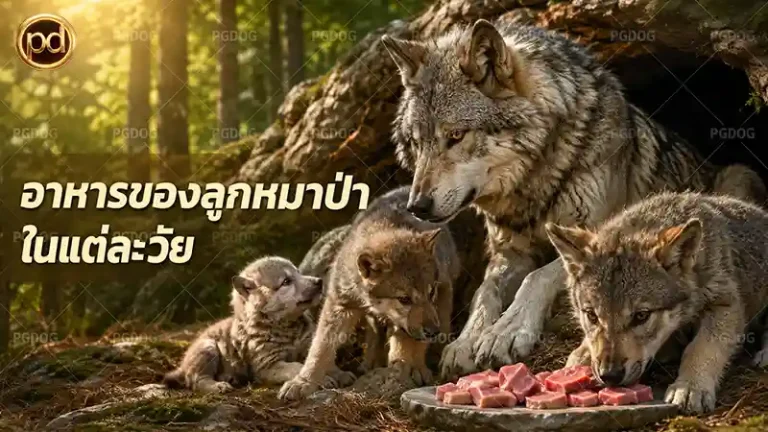 อาหารของลูกหมาป่า ในแต่ละวัย