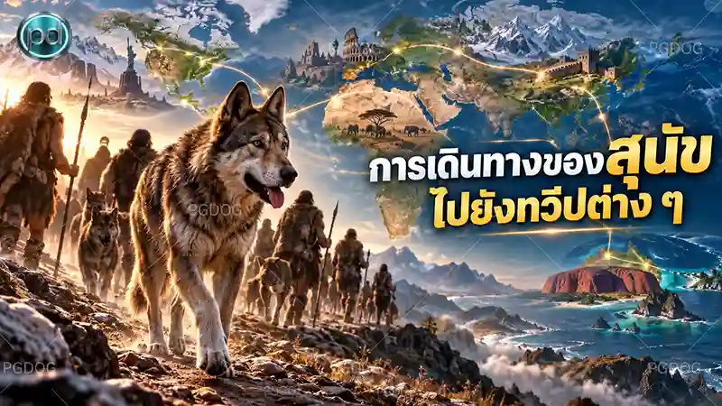 การเดินทางของสุนัข ไปยังทวีปต่าง ๆ