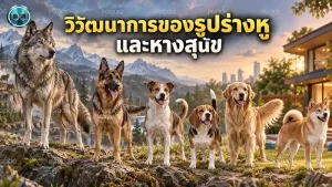 วิวัฒนาการของรูปร่างหู และหางสุนัข