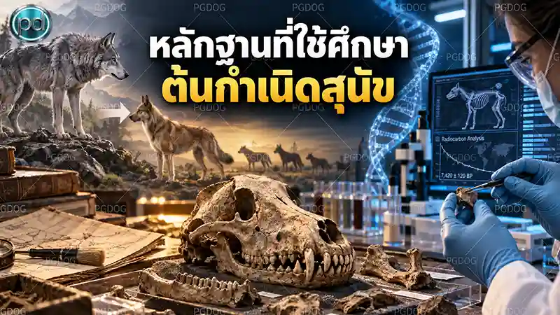 หลักฐานที่ใช้ศึกษา ต้นกำเนิดสุนัข